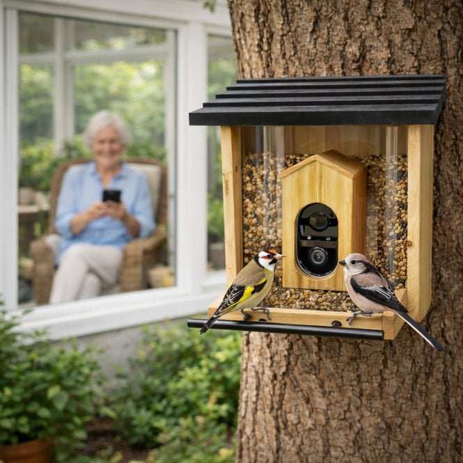 Smart Bird Feeder with Camera AI Bird ID Solar and Night Vision