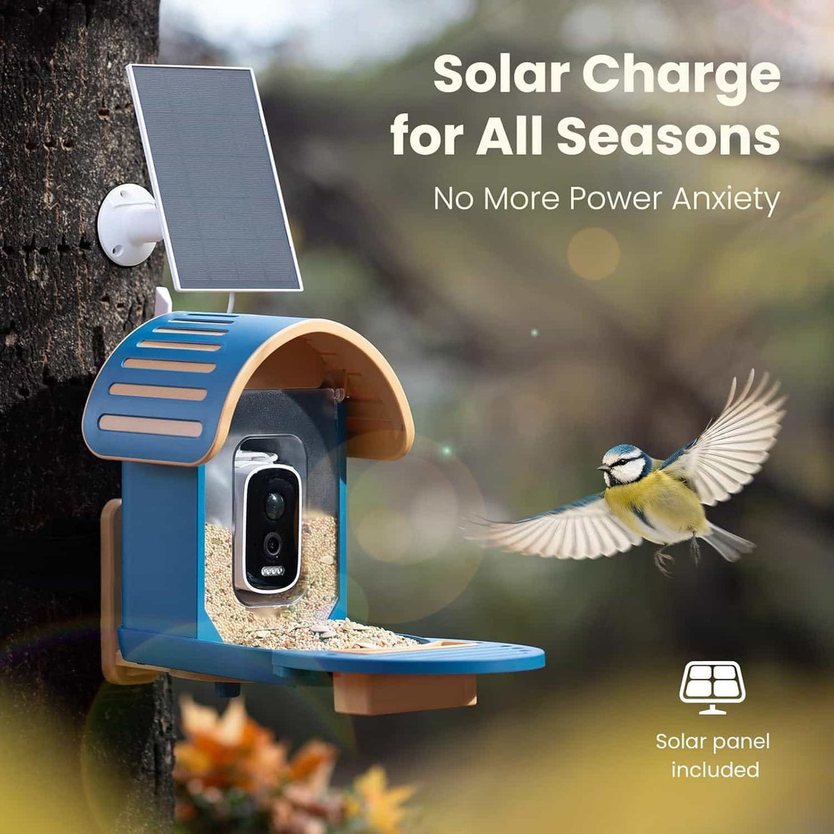 Smart Bird Feeder with Camera 2.5K AI Bird Identification Solar Camera