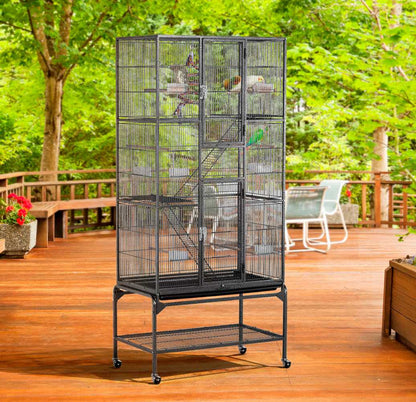 Extra Large Bird Cage with Stand and Wheels 175.5cm Flat Top