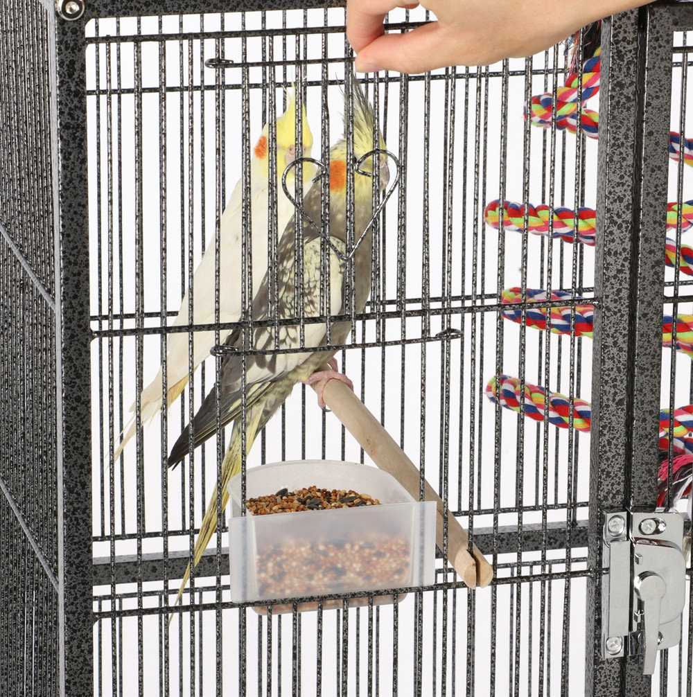 Extra Large Bird Cage with Stand and Wheels 175.5cm Flat Top